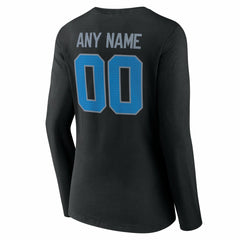 Detroit Lions Women's Team Authentic Personalized Name & Number Long Sleeve V-Neck T-Shirt Black - NFL