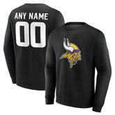 Minnesota Vikings Team Authentic Personalized Name & Number Sweatshirt Black - NFL