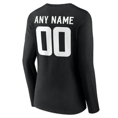 Minnesota Vikings Women's Team Authentic Personalized Name & Number Long Sleeve V-Neck T-Shirt Black - NFL