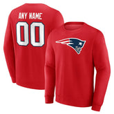 New England Patriots Team Authentic Personalized Name & Number Sweatshirt Red - NFL