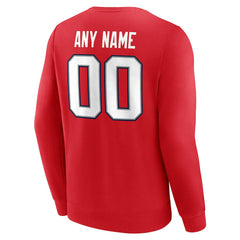 New England Patriots Team Authentic Personalized Name & Number Sweatshirt Red - NFL