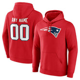 New England Patriots Team Authentic Personalized Name & Number Hoodie Red - NFL