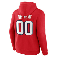 New England Patriots Team Authentic Personalized Name & Number Hoodie Red - NFL