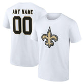 New Orleans Saints Team Authentic Personalized Name & Number T-Shirt White - NFL