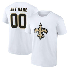 New Orleans Saints Team Authentic Personalized Name & Number T-Shirt White - NFL