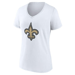 New Orleans Saints Women's Team Authentic Personalized Name & Number V-Neck T-Shirt White - NFL