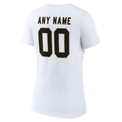 New Orleans Saints Women's Team Authentic Personalized Name & Number V-Neck T-Shirt White - NFL