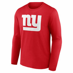 New York Giants Team Authentic Personalized Name & Number Long Sleeve T-Shirt Red - NFL