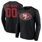 San Francisco 49ers Team Authentic Personalized Name & Number Long Sleeve T-Shirt Black - NFL