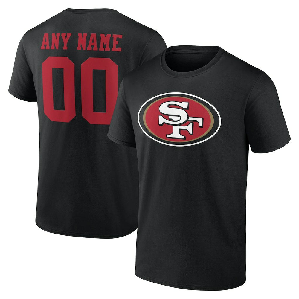 San Francisco 49ers Team Authentic Personalized Name & Number T-Shirt Black - NFL