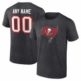 Tampa Bay Buccaneers Team Authentic Personalized Name & Number T-Shirt Charcoal - NFL