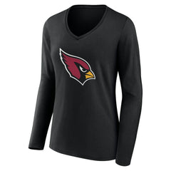 Arizona Cardinals Women's Team Authentic Personalized Name & Number Long Sleeve V-Neck T-Shirt Black - NFL