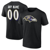 Baltimore Ravens Team Authentic Personalized Name & Number T-Shirt Black - NFL