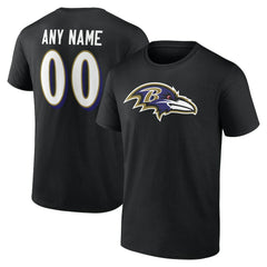 Baltimore Ravens Team Authentic Personalized Name & Number T-Shirt Black - NFL