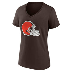 Cleveland Browns Women's Team Authentic Personalized Name & Number V-Neck T-Shirt Brown - NFL