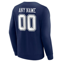 Dallas Cowboys Team Authentic Personalized Name & Number Sweatshirt Navy - NFL