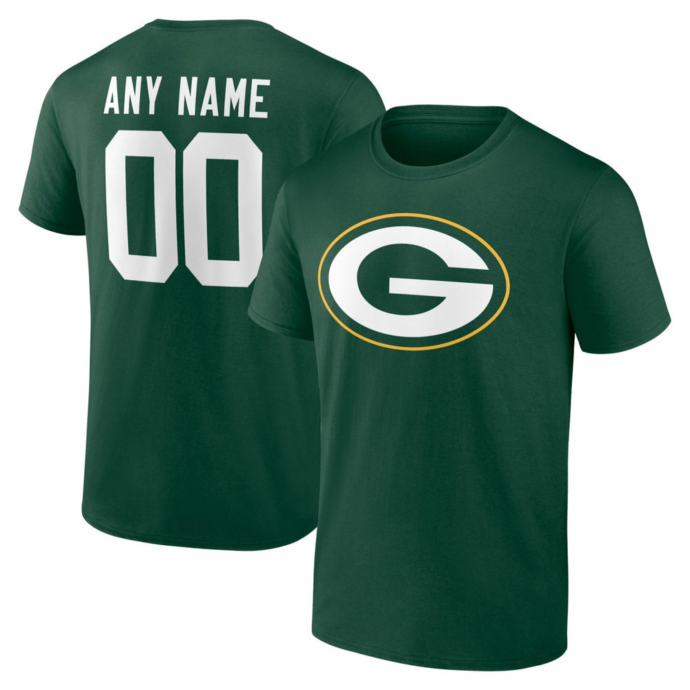 Green Bay Packers Team Authentic Personalized Name & Number T-Shirt Green - NFL