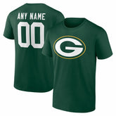 Green Bay Packers Team Authentic Personalized Name & Number T-Shirt Green - NFL
