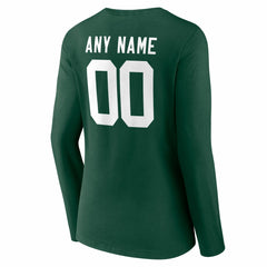 Green Bay Packers Women's Team Authentic Personalized Name & Number Long Sleeve V-Neck T-Shirt Green - NFL