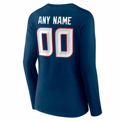 Houston Texans Women's Team Authentic Personalized Name & Number Long Sleeve V-Neck T-Shirt Navy - NFL