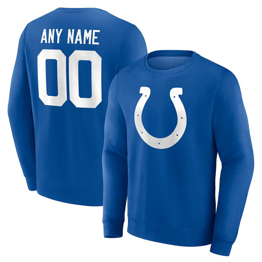 Indianapolis Colts Team Authentic Personalized Name & Number Sweatshirt Royal - NFL
