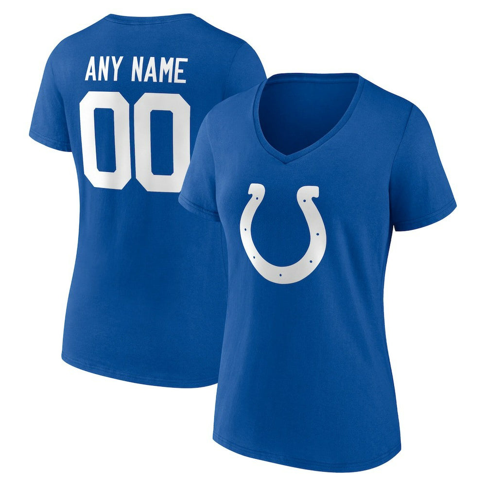 Indianapolis Colts Women's Team Authentic Personalized Name & Number V-Neck T-Shirt Royal - NFL