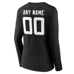 Jacksonville Jaguars Women's Team Authentic Personalized Name & Number Long Sleeve V-Neck T-Shirt Black - NFL