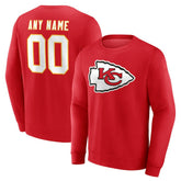 Kansas City Chiefs Team Authentic Personalized Name & Number Sweatshirt Red - NFL