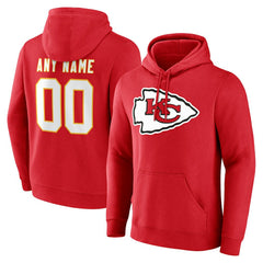 Kansas City Chiefs Team Authentic Personalized Name & Number Hoodie Red - NFL