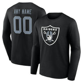Las Vegas Raiders Team Authentic Personalized Name & Number Long Sleeve T-Shirt Black - NFL