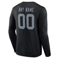 Las Vegas Raiders Team Authentic Personalized Name & Number Long Sleeve T-Shirt Black - NFL