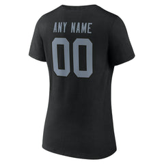 Las Vegas Raiders Women's Team Authentic Personalized Name & Number V-Neck T-Shirt Black - NFL