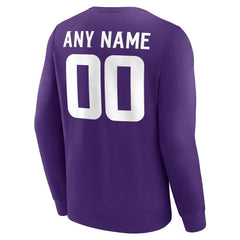 Minnesota Vikings Team Authentic Personalized Name & Number Sweatshirt Purple - NFL