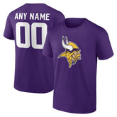 Minnesota Vikings Team Authentic Personalized Name & Number T-Shirt Purple - NFL