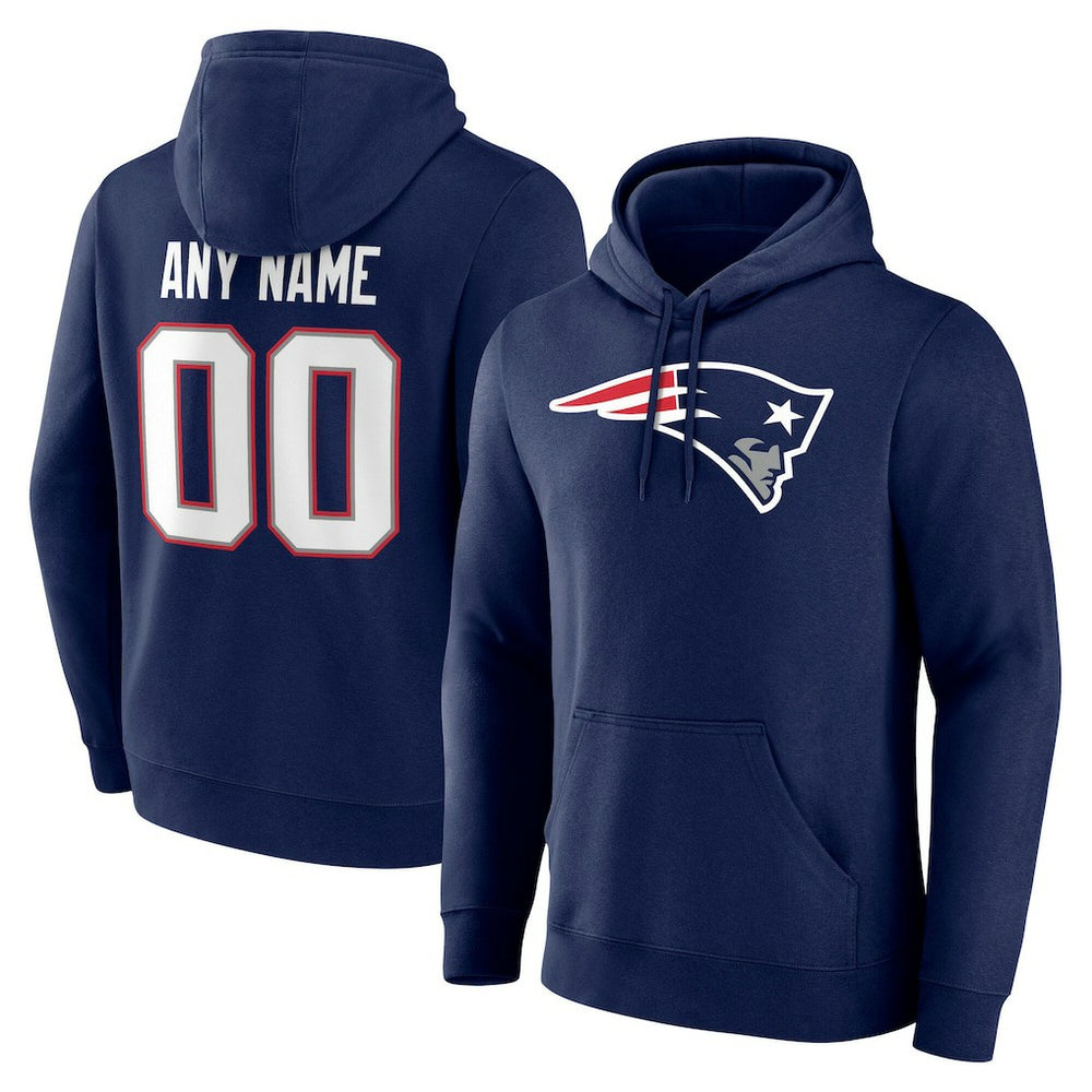New England Patriots Team Authentic Personalized Name & Number Hoodie Navy - NFL