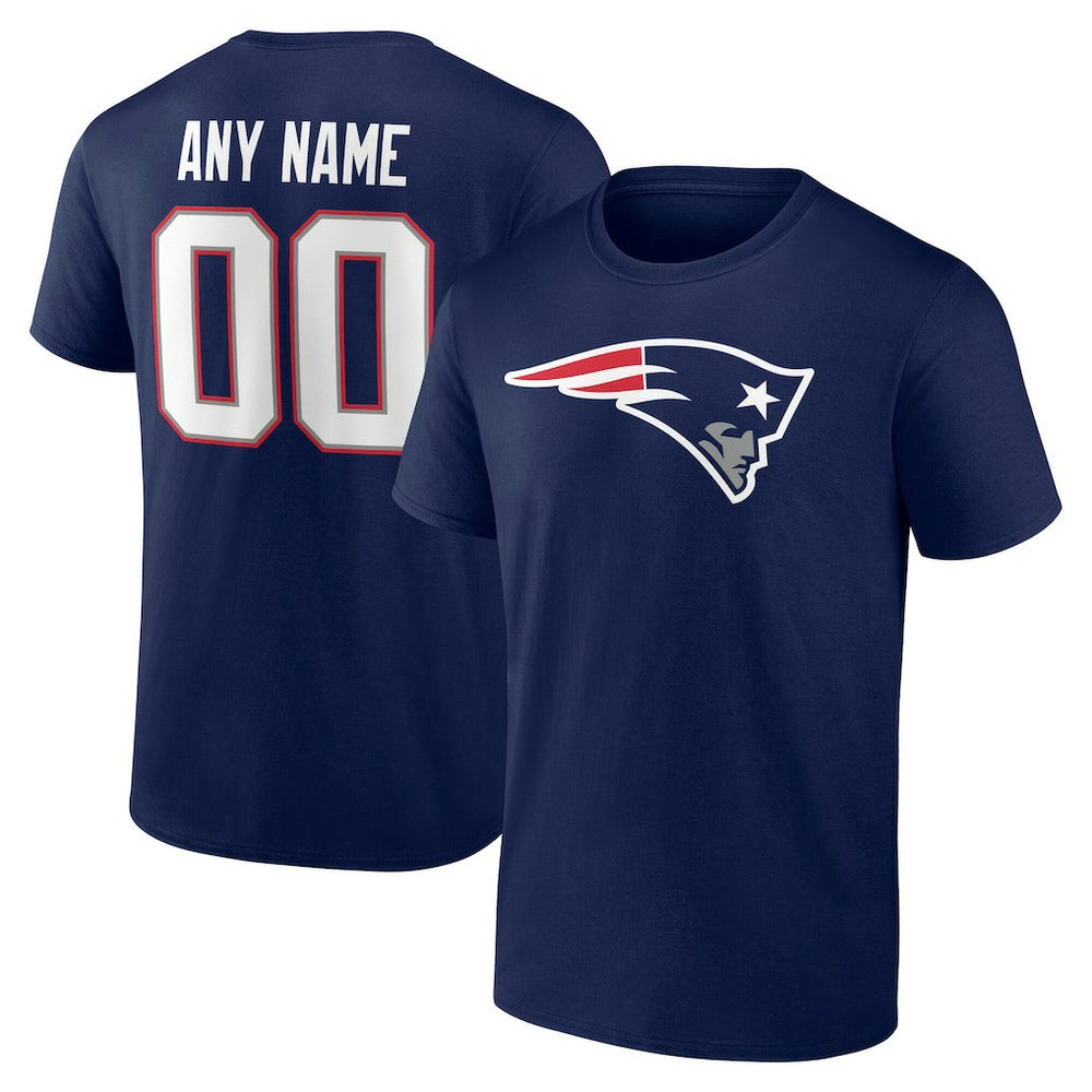 New England Patriots Team Authentic Personalized Name & Number T-Shirt Navy - NFL