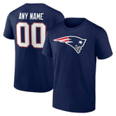 New England Patriots Team Authentic Personalized Name & Number T-Shirt Navy - NFL
