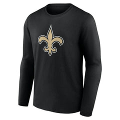 New Orleans Saints Team Authentic Personalized Name & Number Long Sleeve T-Shirt Black - NFL
