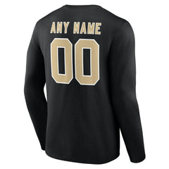 New Orleans Saints Team Authentic Personalized Name & Number Long Sleeve T-Shirt Black - NFL