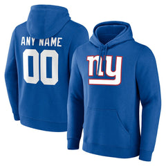New York Giants Team Authentic Personalized Name & Number Hoodie Royal - NFL