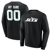 New York Jets Team Authentic Personalized Name & Number Sweatshirt Black - NFL