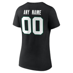 New York Jets Women's Team Authentic Personalized Name & Number V-Neck T-Shirt Black - NFL