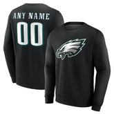 Philadelphia Eagles Team Authentic Personalized Name & Number Sweatshirt Black - NFL