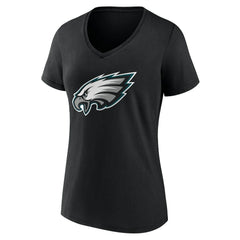 Philadelphia Eagles Women's Team Authentic Personalized Name & Number V-Neck T-Shirt Black - NFL