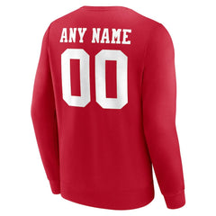 San Francisco 49ers Team Authentic Personalized Name & Number Sweatshirt Scarlet - NFL