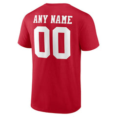 San Francisco 49ers Team Authentic Personalized Name & Number T-Shirt Scarlet - NFL