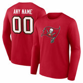 Tampa Bay Buccaneers Team Authentic Personalized Name & Number Long Sleeve T-Shirt Red - NFL