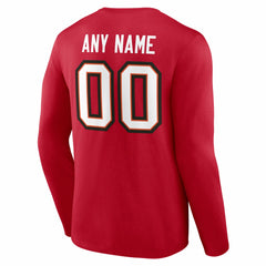 Tampa Bay Buccaneers Team Authentic Personalized Name & Number Long Sleeve T-Shirt Red - NFL