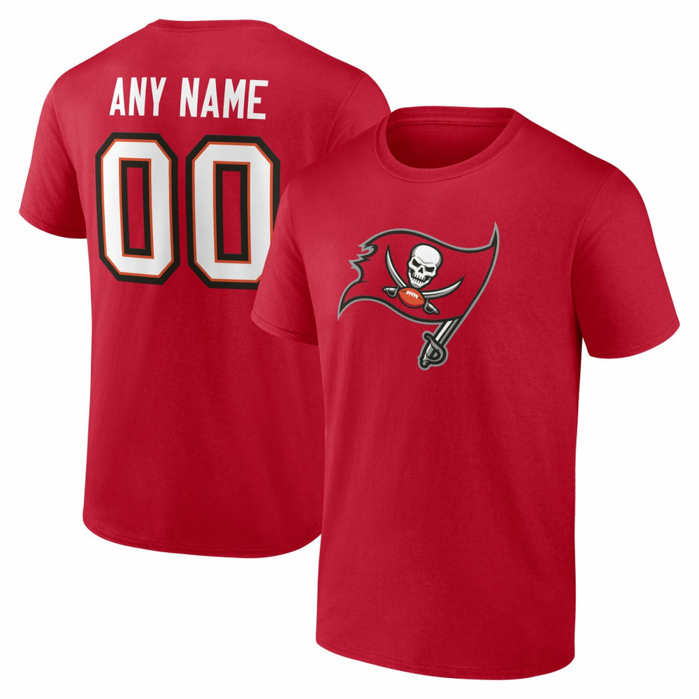 Tampa Bay Buccaneers Team Authentic Personalized Name & Number T-Shirt Red - NFL