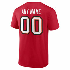 Tampa Bay Buccaneers Team Authentic Personalized Name & Number T-Shirt Red - NFL